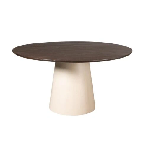Eettafel Martin rond Bruin Zand Dichte poot 150cm