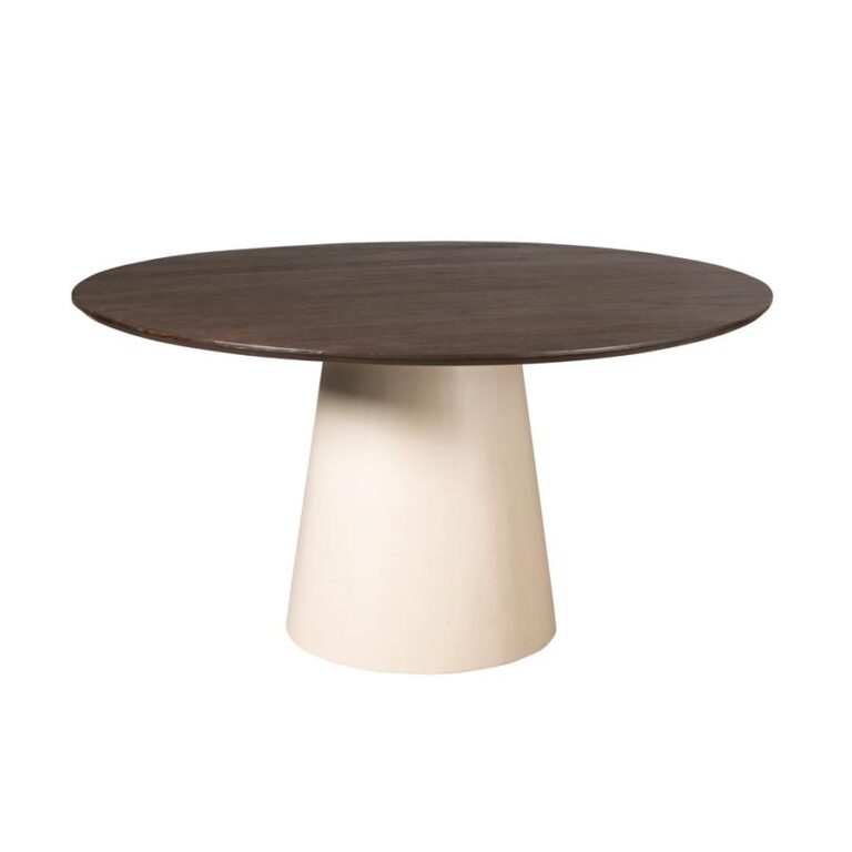 Eettafel Martin rond Bruin Zand Dichte poot 150cm