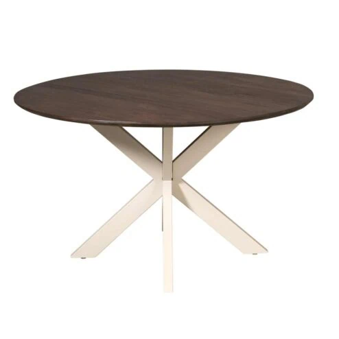 Eettafel Martin rond Bruin Zand poot 130cm