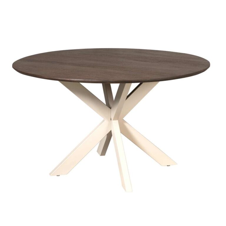 Eettafel Martin rond Bruin Zand poot 130cm
