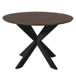 Eettafel Martin rond Bruin Zwarte poot 110cm