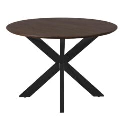 Eettafel Martin rond Bruin Zwarte poot 110cm