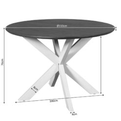 Eettafel Martin rond Bruin Zwarte poot 110cm