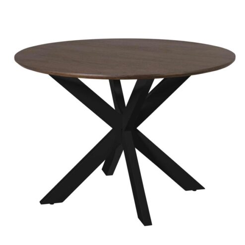 Eettafel Martin rond Bruin Zwarte poot 110cm