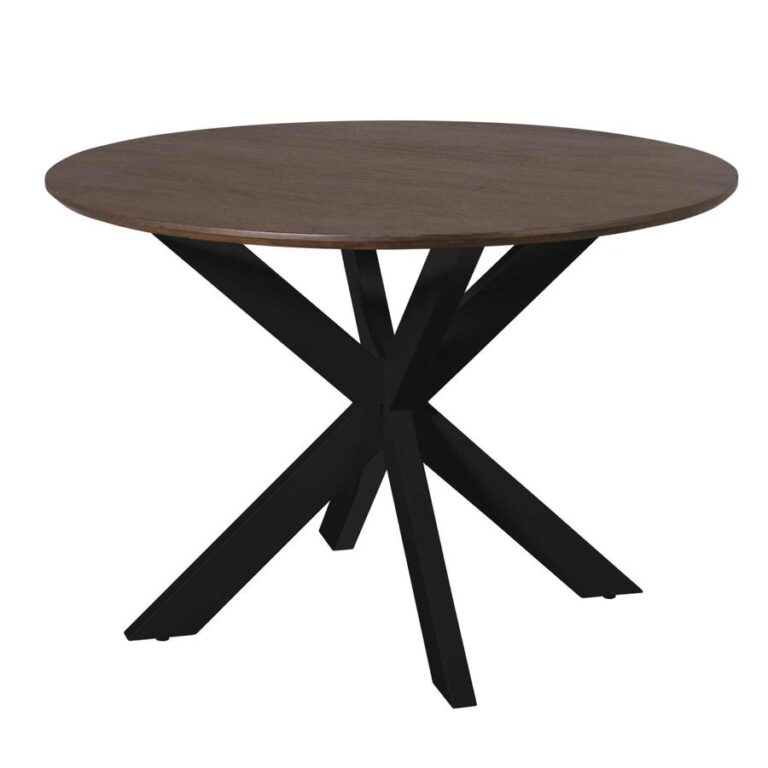 Eettafel Martin rond Bruin Zwarte poot 110cm