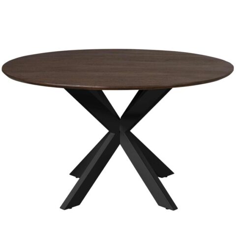 Eettafel Martin rond Bruin Zwarte poot 150cm