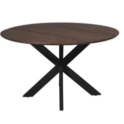 Eettafel Martin rond Bruin Zwarte poot 150cm