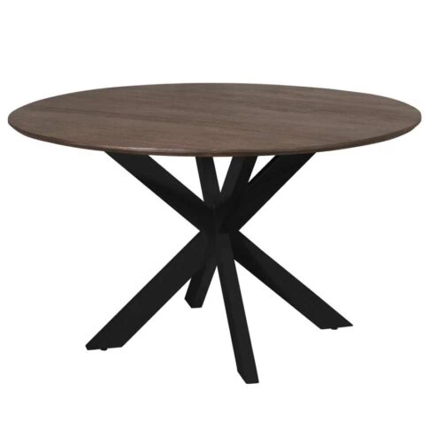 Eettafel Martin rond Bruin Zwarte poot 150cm