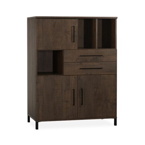 Elowen Wandkast laag 3-deurs Donkerbruin 120cm