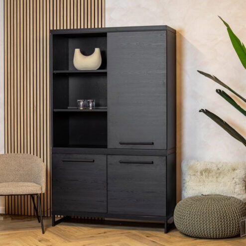 Valente Wandkast Zwart 120cm