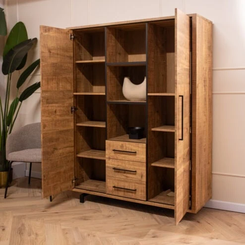 Thornbay Vakkenkast 3 deuren Hout 120cm