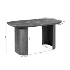 Martin Bureau Bruin mangohout 150cm