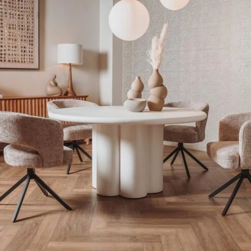 Melzo Eettafel rond wit 130cm