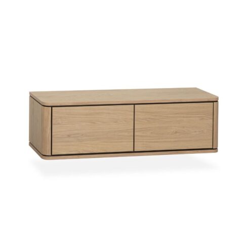 Nuvoro Zwevend Tv meubel 2-deurs Blond oak 124cm