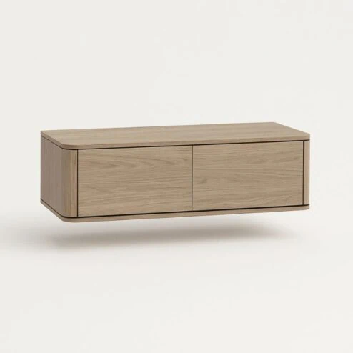 Nuvoro Zwevend Tv meubel 2-deurs Misty oak 124cm