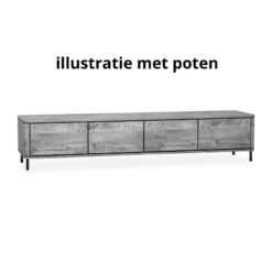 Nuvoro Zwevend Tv meubel 4-deurs Blond oak 236cm