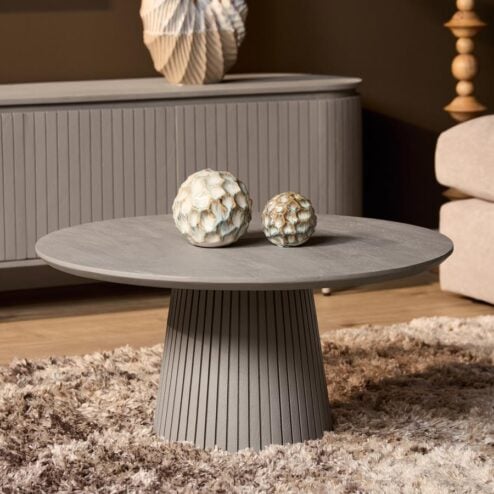 Livia Salontafel Rond Taupe 80cm