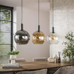 Tessio 3-lichts Hanglamp Multikleur glas