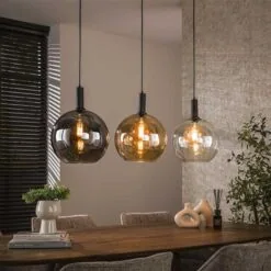 Tessio 3-lichts Hanglamp Multikleur glas
