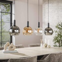 Tessio 4-lichts Hanglamp Multikleur glas