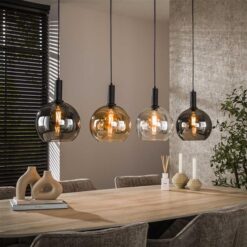 Tessio 4-lichts Hanglamp Multikleur glas