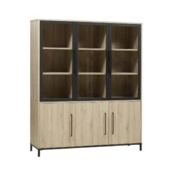 Tresso Vitrinekast 3 deuren Lichthout 166cm