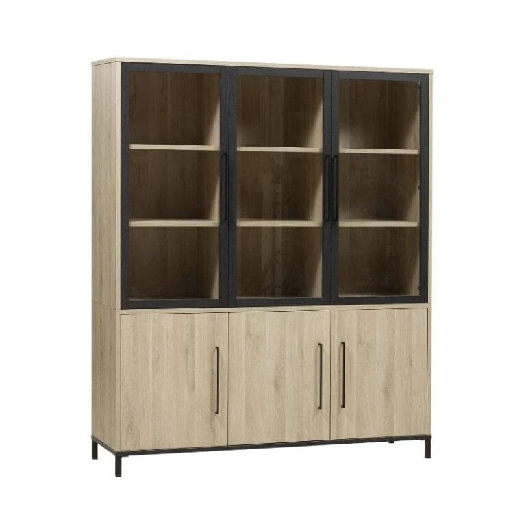 Tresso Vitrinekast 3 deuren Lichthout 166cm