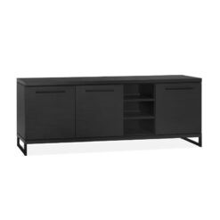 Valente Dressoir 3-deurs Zwart 220cm