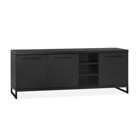 Valente Dressoir 3-deurs Zwart 220cm
