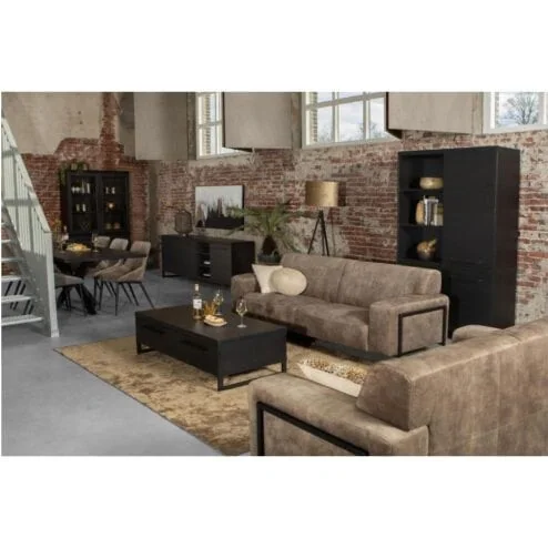 Valente Salontafel 2 lades Zwart 135cm