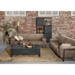 Valente Salontafel 2 lades Zwart 135cm