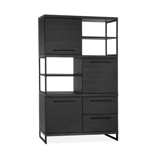 Valente Vakkenkast Zwart 120cm