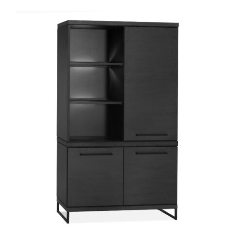 Valente Wandkast Zwart 120cm - Met verlichting