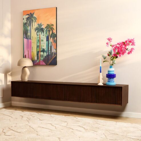 Zwevend Tv meubel Martin Walnoot 200cm