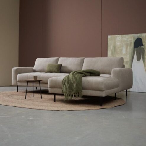 Bank Oreo Chaise longue rechts linnen beige