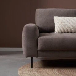 Bank Oreo Chaise longue rechts linnen bruin (1)