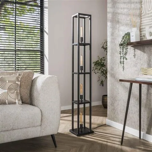 Debby 4-lichts Vloerlamp Artic zwart