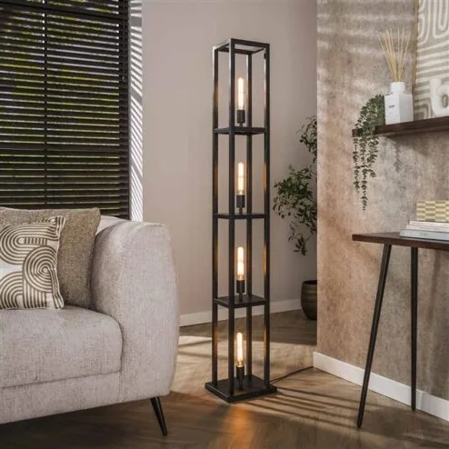Debby 4-lichts Vloerlamp Artic zwart