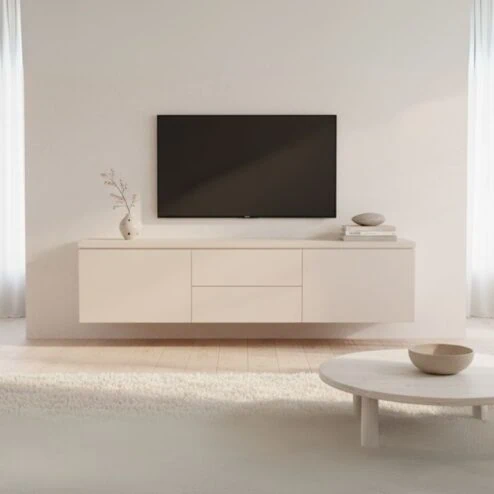 Halmsford Zwevend Tv meubel hoog Ivory - Zelf samenstellen