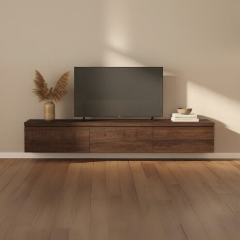 Halmsford Zwevend Tv meubel laag Dark mango - Zelf samenstellen