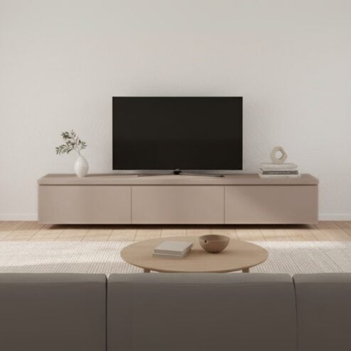 Halmsford Zwevend Tv meubel laag Stonegrey - Zelf samenstellen