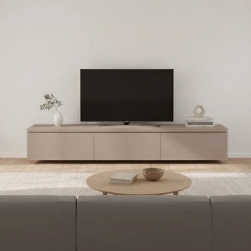 Halmsford Zwevend Tv meubel laag Stonegrey - Zelf samenstellen