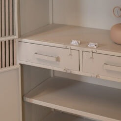 Figue vitrinekast industrieel taupe binnenkant 90cm