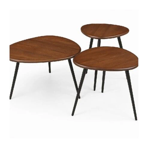 James Salontafel set van 3 bruin