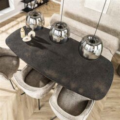 Lopez Eettafel deens ovaal Metallic grijs 215cm