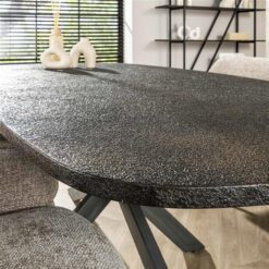 Lopez Eettafel deens ovaal Metallic grijs 215cm