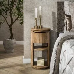 Namra Nachtkastje XS rond Mangohout Ø30cm