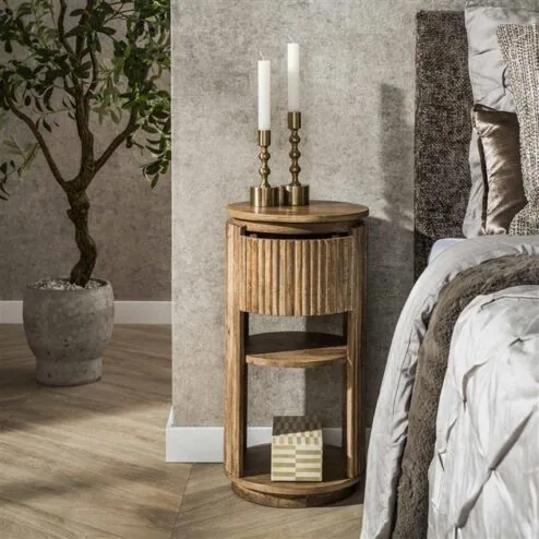 Namra Nachtkastje XS rond Mangohout Ø30cm