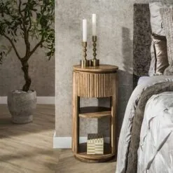 Namra Nachtkastje XS rond Mangohout Ø30cm