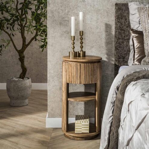 Namra Nachtkastje XS rond Mangohout Ø30cm